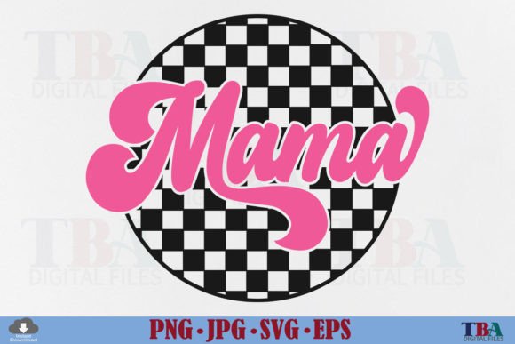Retro Checkered Mom Graphics for T-Shirt Designs