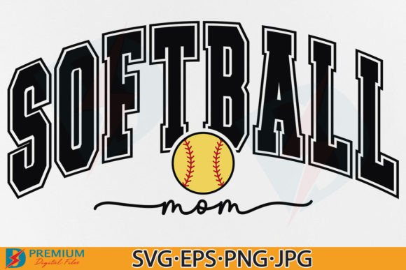 Retro Softball Mom Graphics for T-Shirt Designs & Blogs