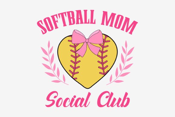 Vintage Coquette Softball Mom: Graphics for T-Shirt Designs